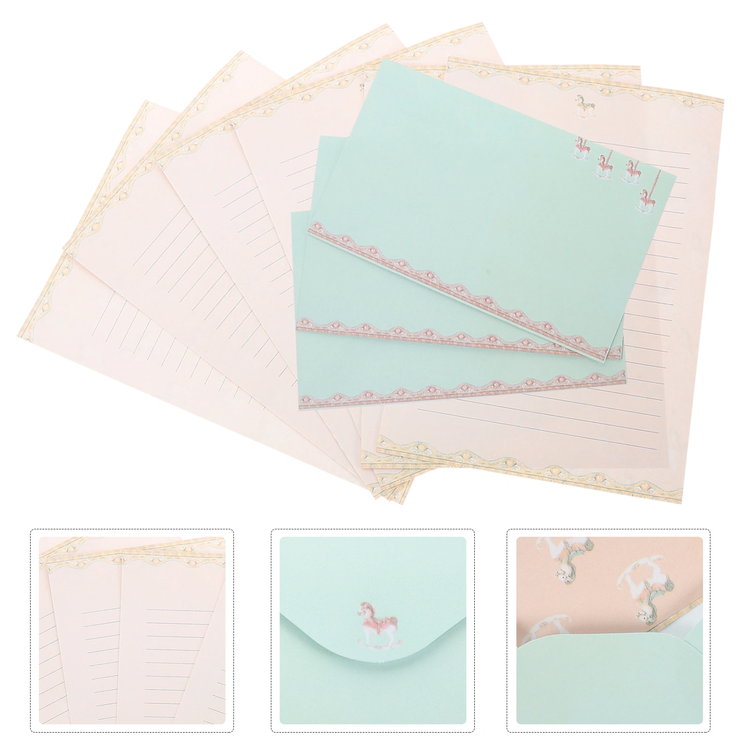 5 Sets of Decorative Letter Paper Envelope Set Greeting Letter Paper Kit A5 Writing Paper Envelope Kit