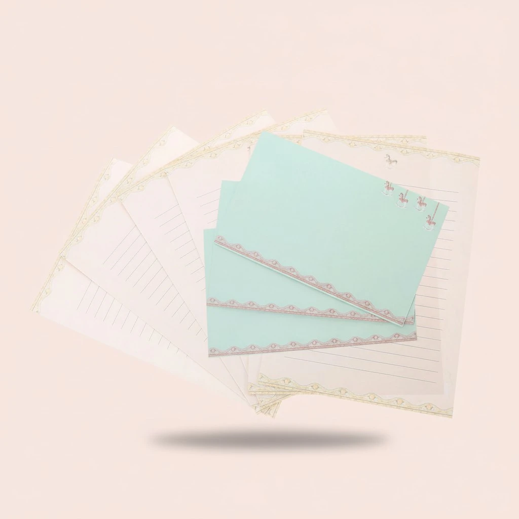 5 Sets of Decorative Letter Paper Envelope Set Greeting Letter Paper Kit A5 Writing Paper Envelope Kit