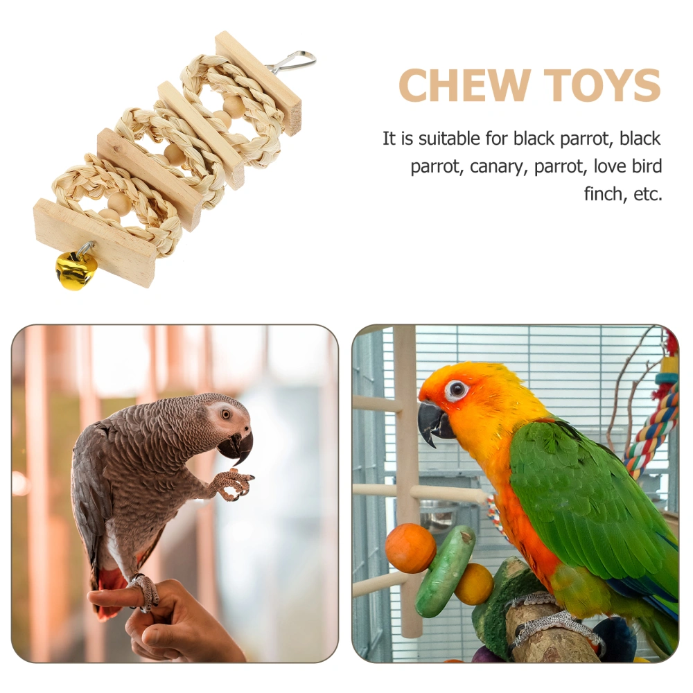 Parrot Natural Wood Toy Bird Toy Parrots Chewing Hanging Toy Parrot Cage Wooden Blocks Toy