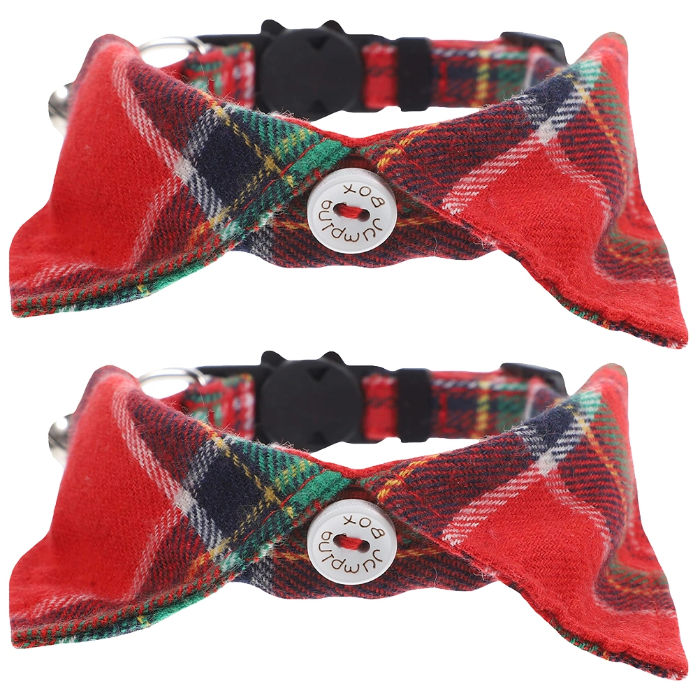 2pcs Cat Collar Cute Cat Collar with Bell Adjustable Safety Pet Cat Collar Decor