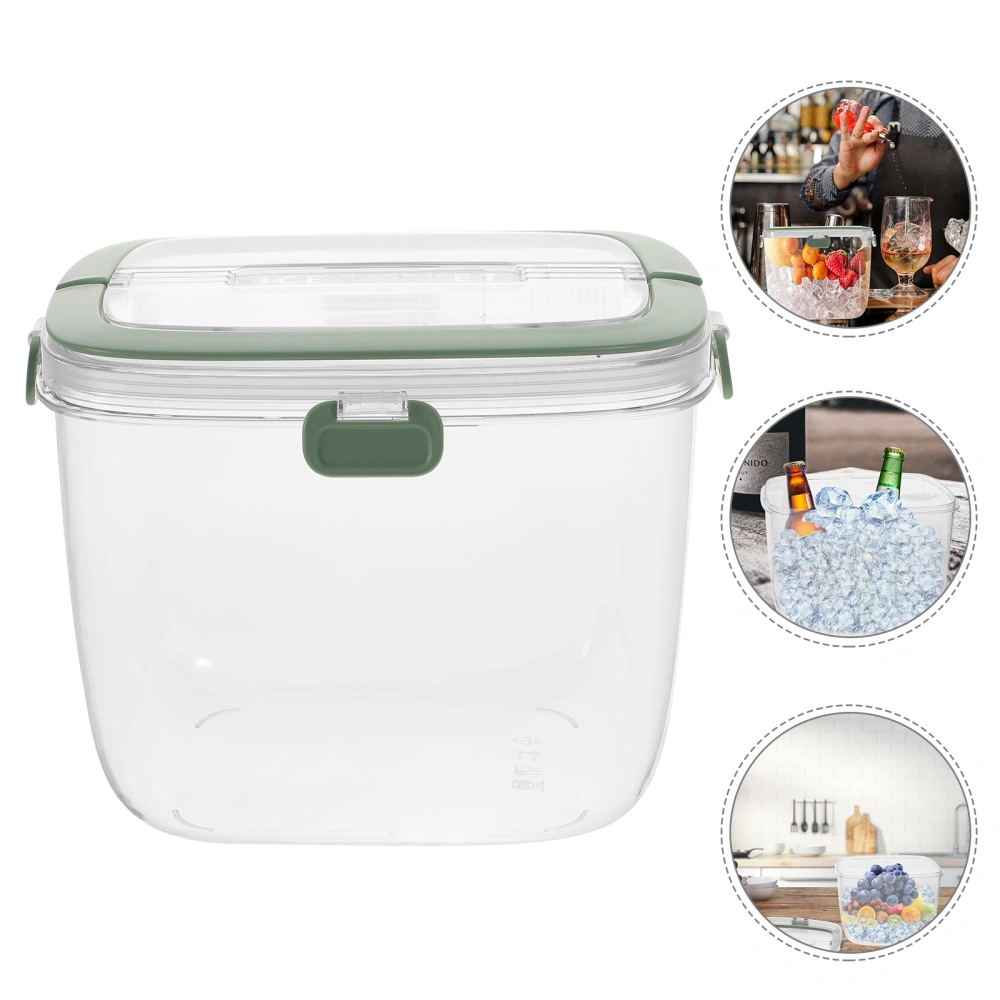 1 Set Ice Storage Bucket Handy Ice Cube Container Portable Wine Beer Bucket with Tong