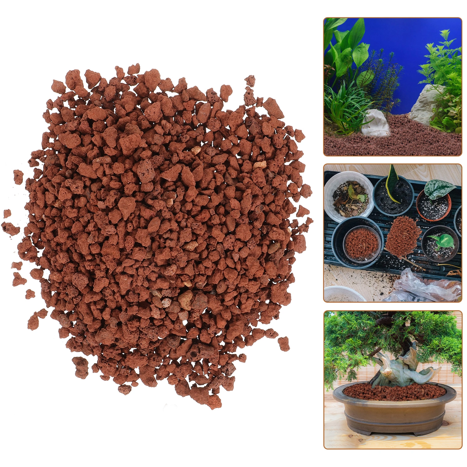 5 Bags of Aquarium Volcanic Rocks Decorations Volcanic Rocks for Plants Pots Bonsai Rocks Decors