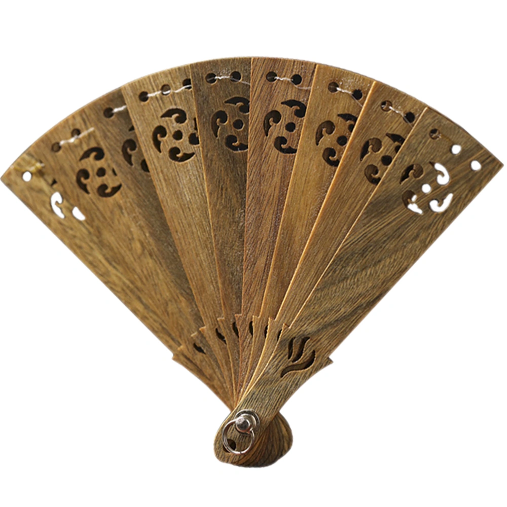 Wood Mini Folding Fan Hanging Ornament Vintage Hanging Decor Retro Bag Hanging Pendant