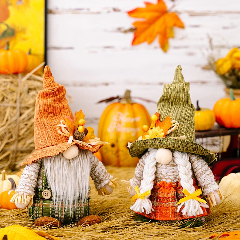 2pcs Thanksgiving Gnome Doll Autumn Gnome Harvest Festival Gnome Doll Cute Fall Gnome