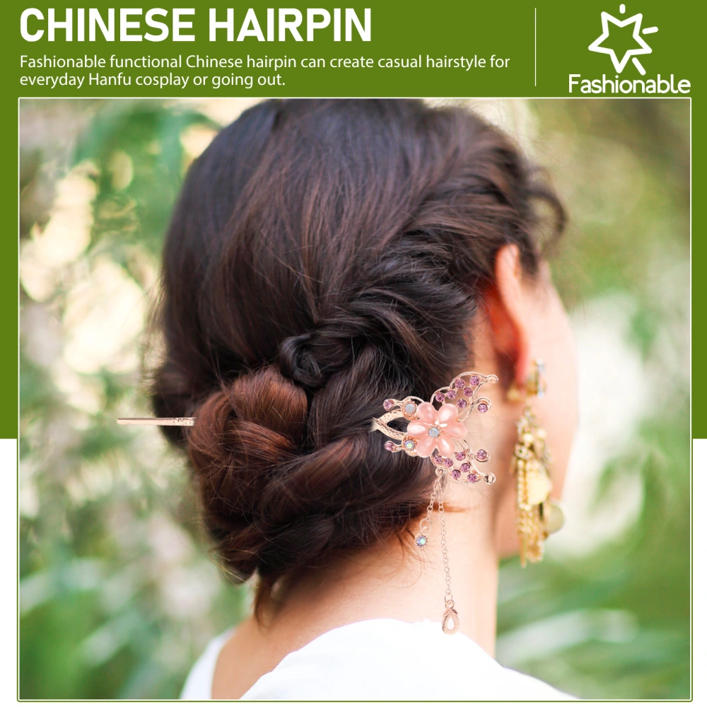 3pcs Flower Hair Sticks Pins Buns Hair Chopsticks Antique Hairpins for Hanfu Cosplay