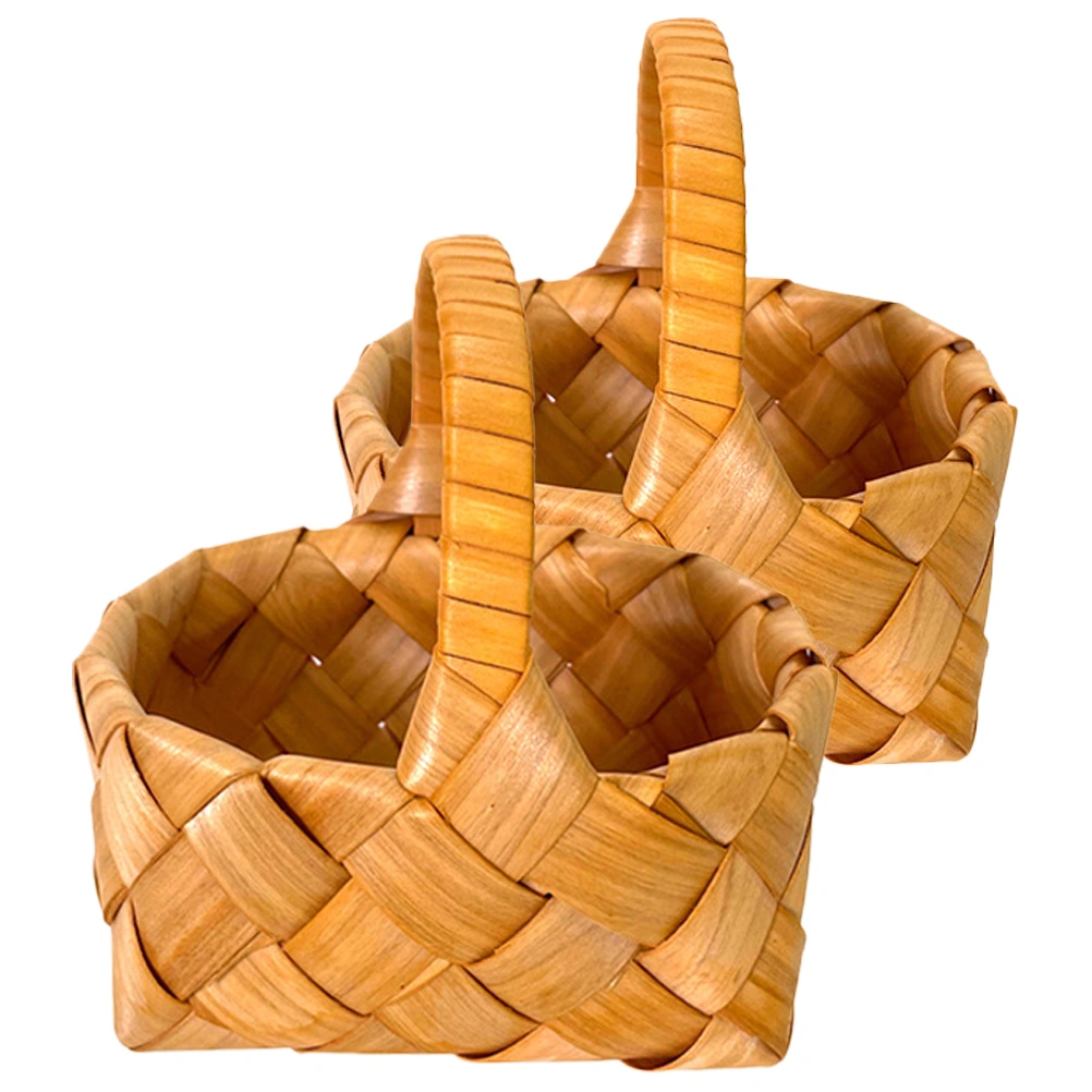 2pcs Hand Woven Flower Baskets Flower Gift Basket Flower Arragement Baskets