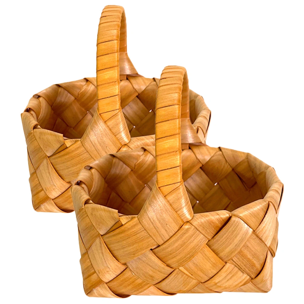 2pcs Hand Woven Flower Baskets Flower Gift Basket Flower Arragement Baskets