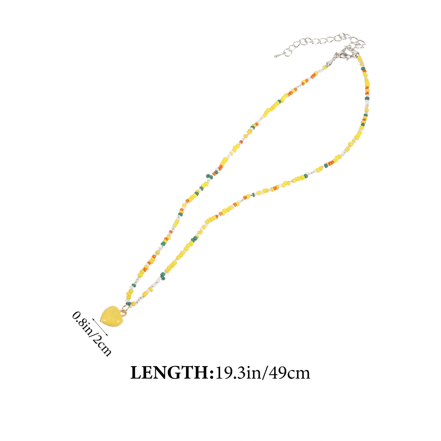 Women Necklace Teen Girls Beaded Necklace Heart Pendant Necklace Ladies Neck Jewelry
