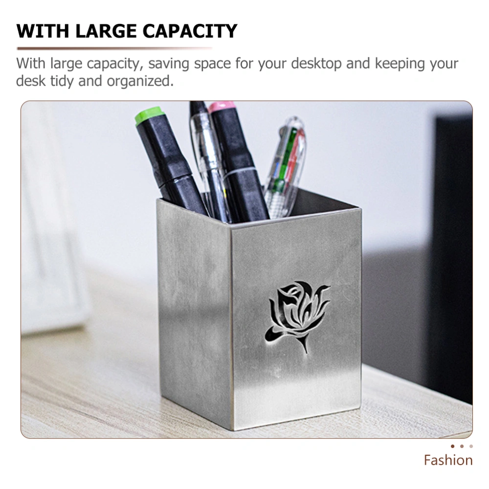 Stainless steel Pen Holder Makeup Brush Holder Office Pen Holder Pencil Storage Cup