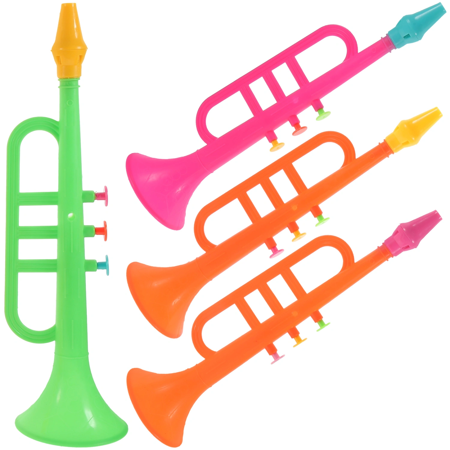 4pcs Simulation Trumpets Interesting Plastic Trumpets Portable Colorful Trumpets