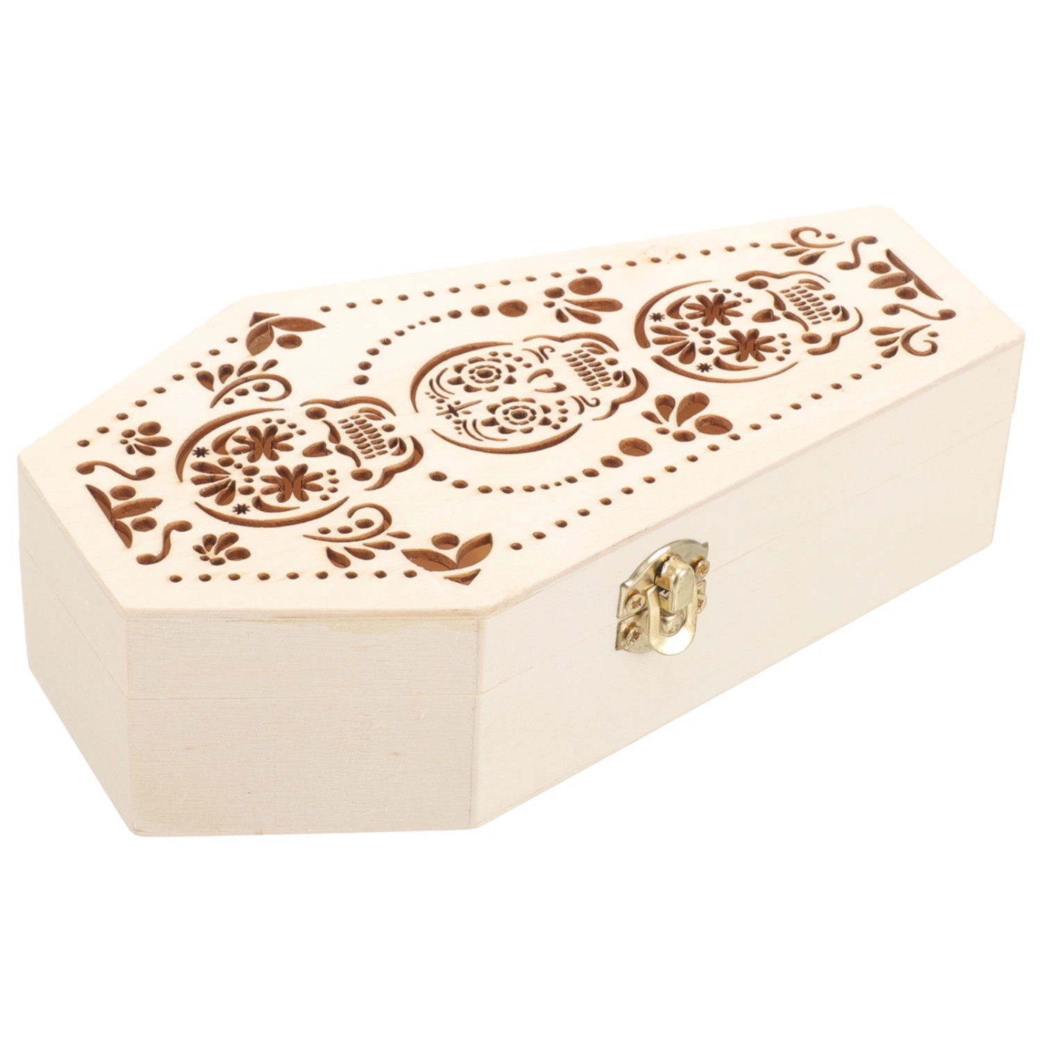 Small Coffin Wooden Box Halloween Treat Box Party Favor Multi-functional Wooden Coffin Box