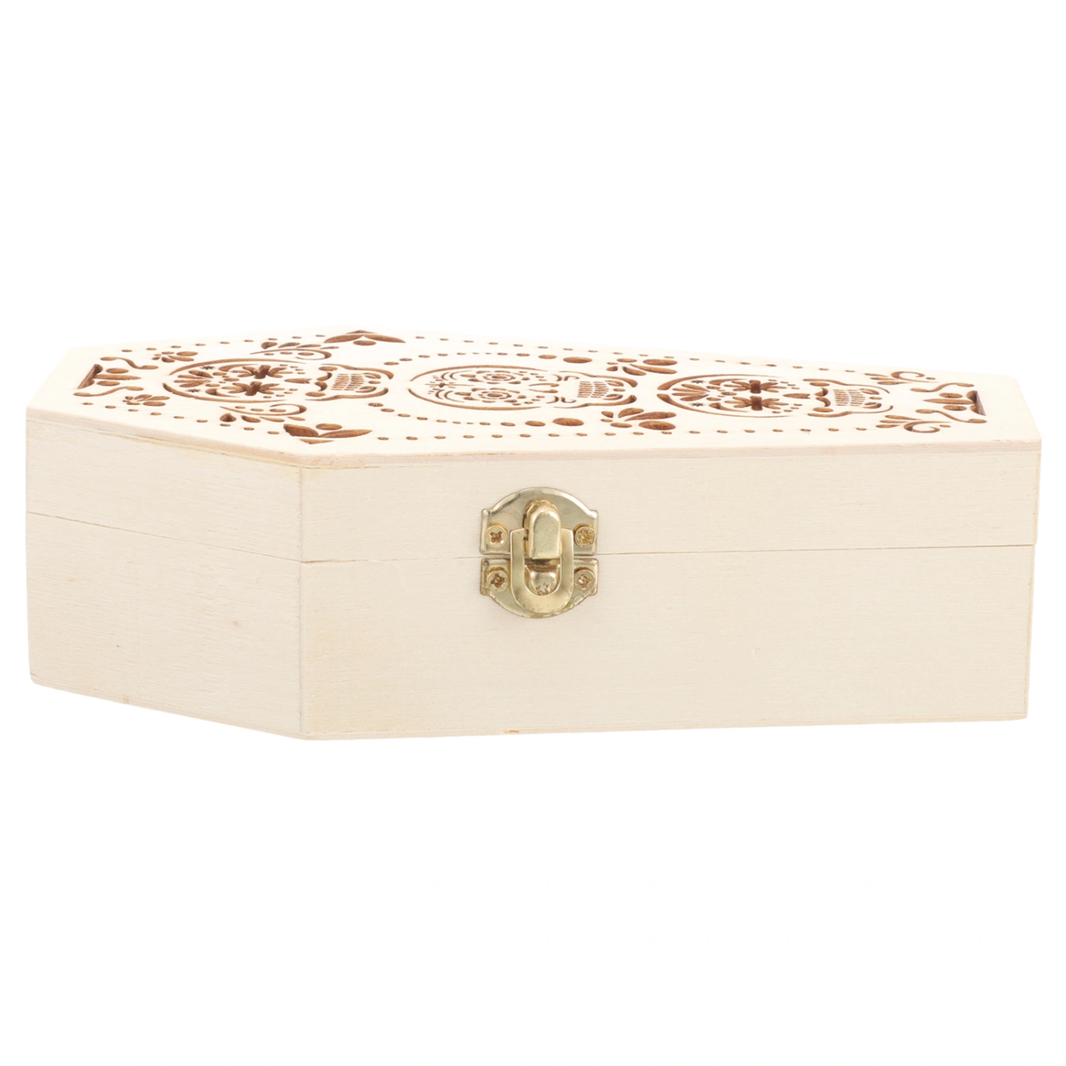 Small Coffin Wooden Box Halloween Treat Box Party Favor Multi-functional Wooden Coffin Box