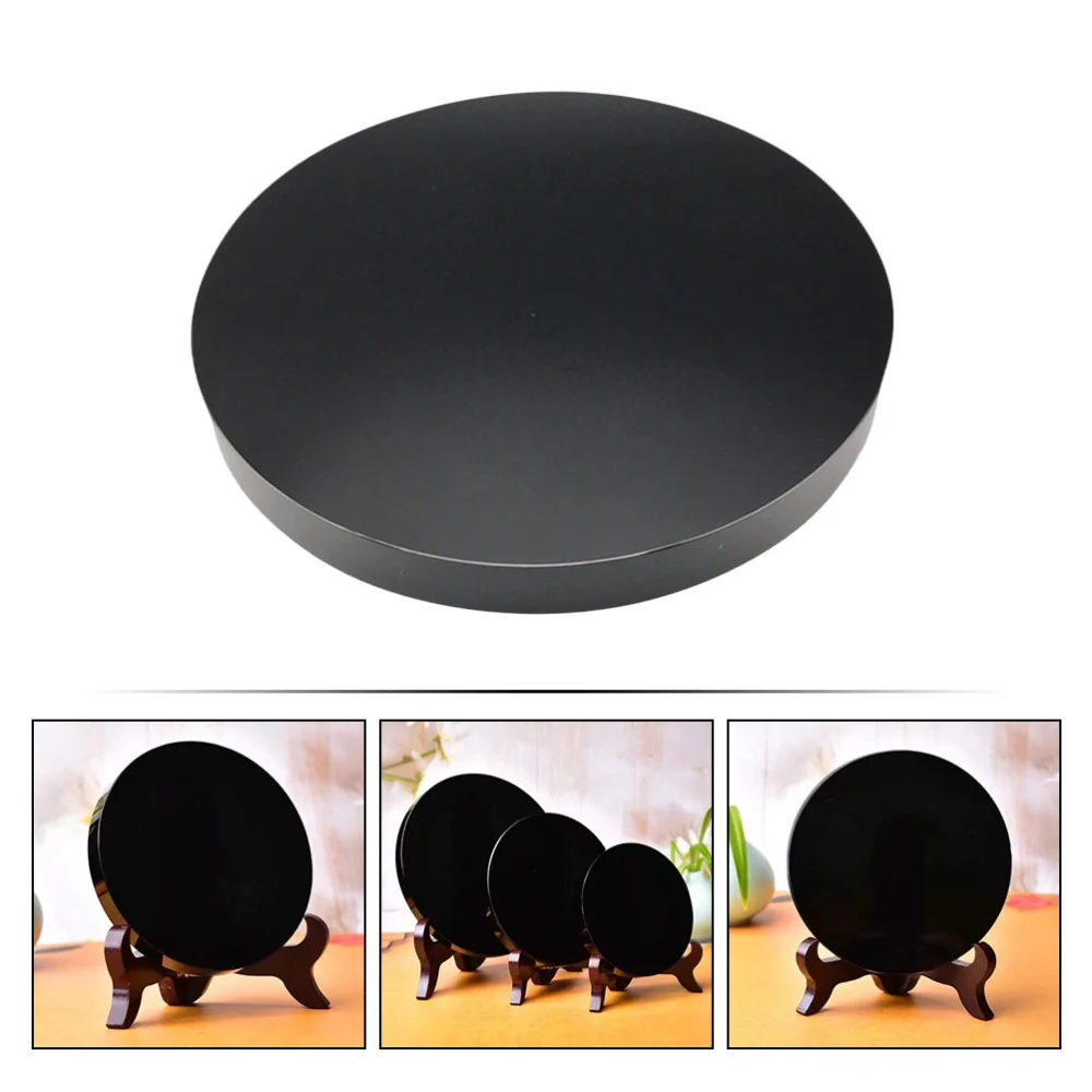 Obsidian Stone Mirror Circle Mirror Scrying Mirror for Meditation Divination No Rack