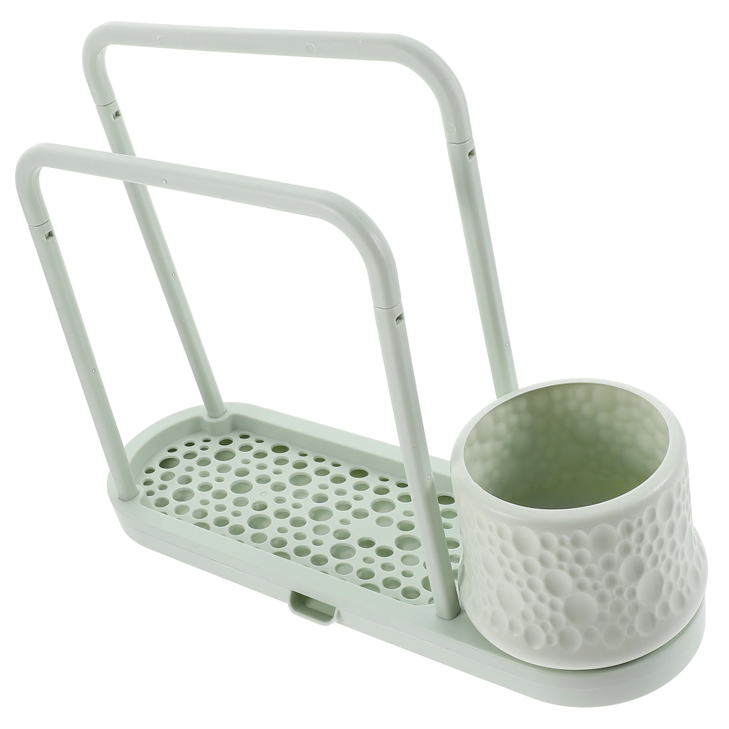 Kitchen Towel Rack Sponge Rag Holder with Cup Dish Cloth Drain Rack Kitchen Supply