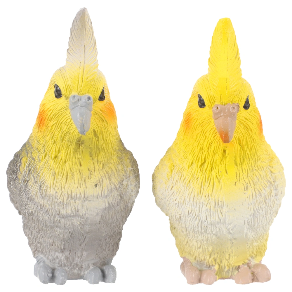 2pcs  Artificial Bird Decors Simulation Parrot Ornaments Vivid Parrot Models for Home Decoration