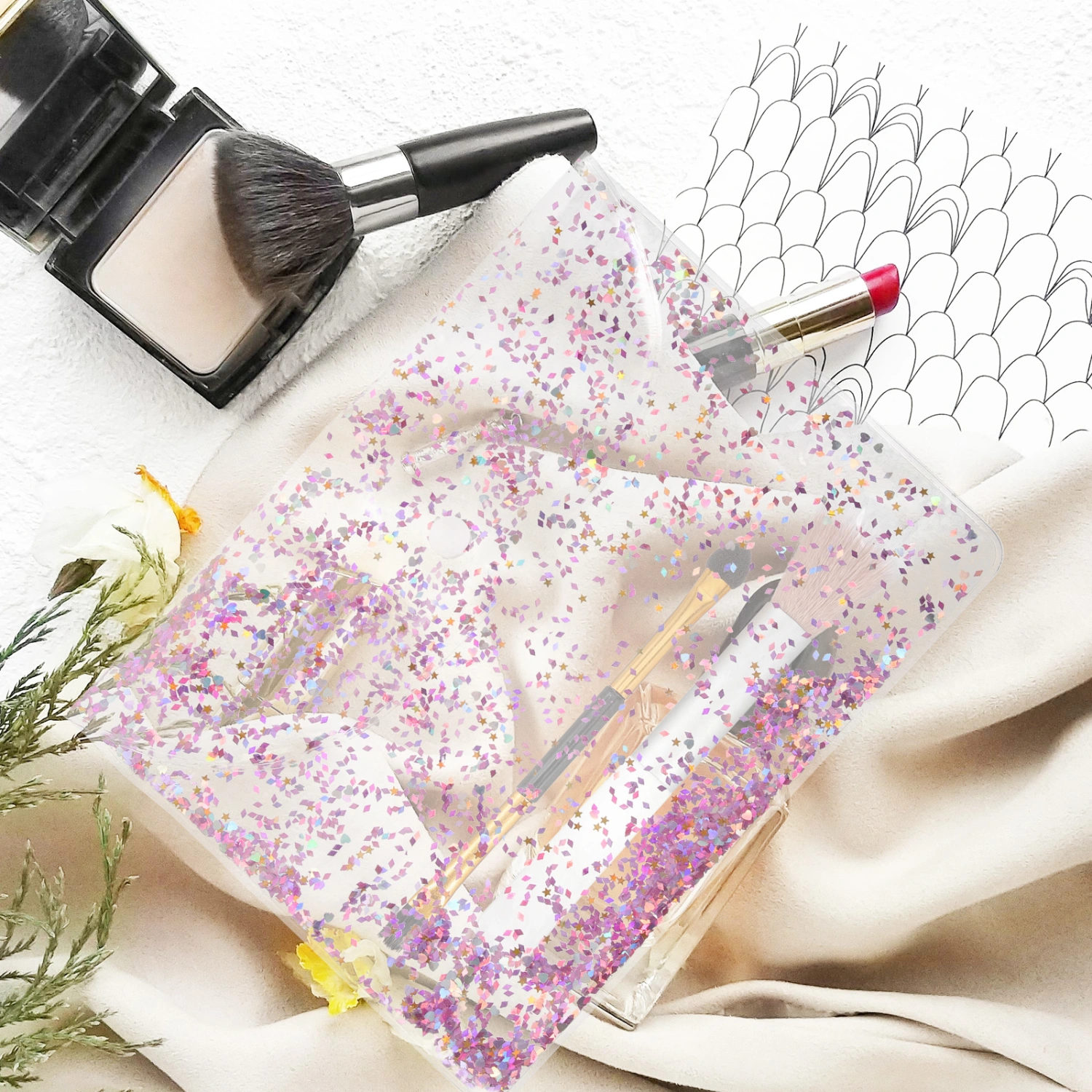 Makeup Bag Travel Makeup Brush Holder Make Up Organizer Cosmetics Brushes Bag for Women