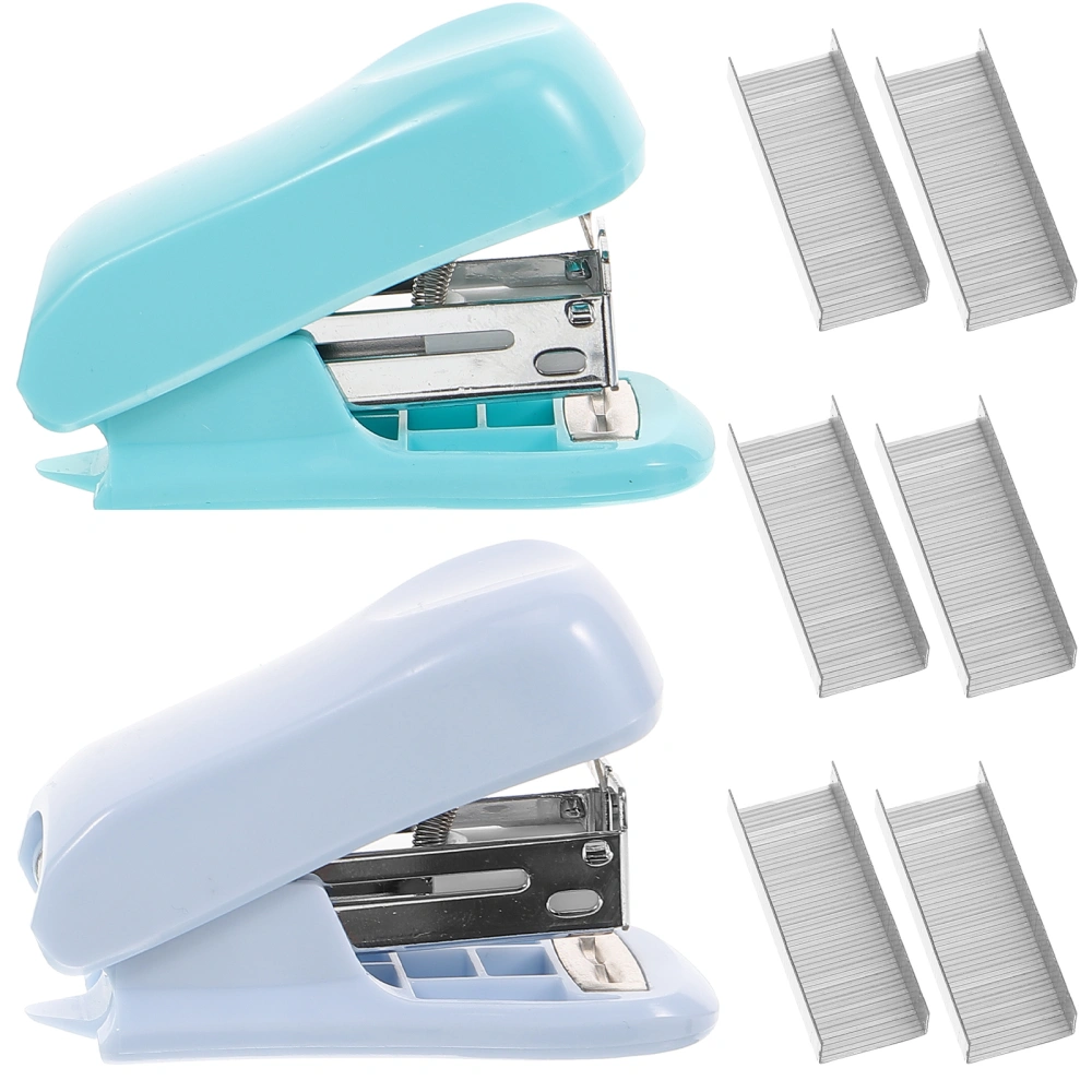 2 Sets of Professional Desk Staplers Multi-function Office Staplers Convenient Hand Staplers