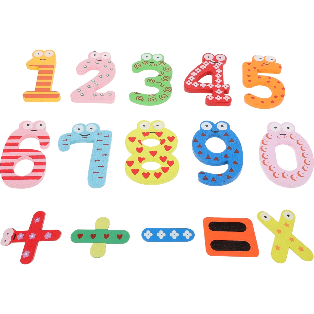 15pcs Wood Number Magnets Early Education Magnetic Numbers Whiteboard Magnets