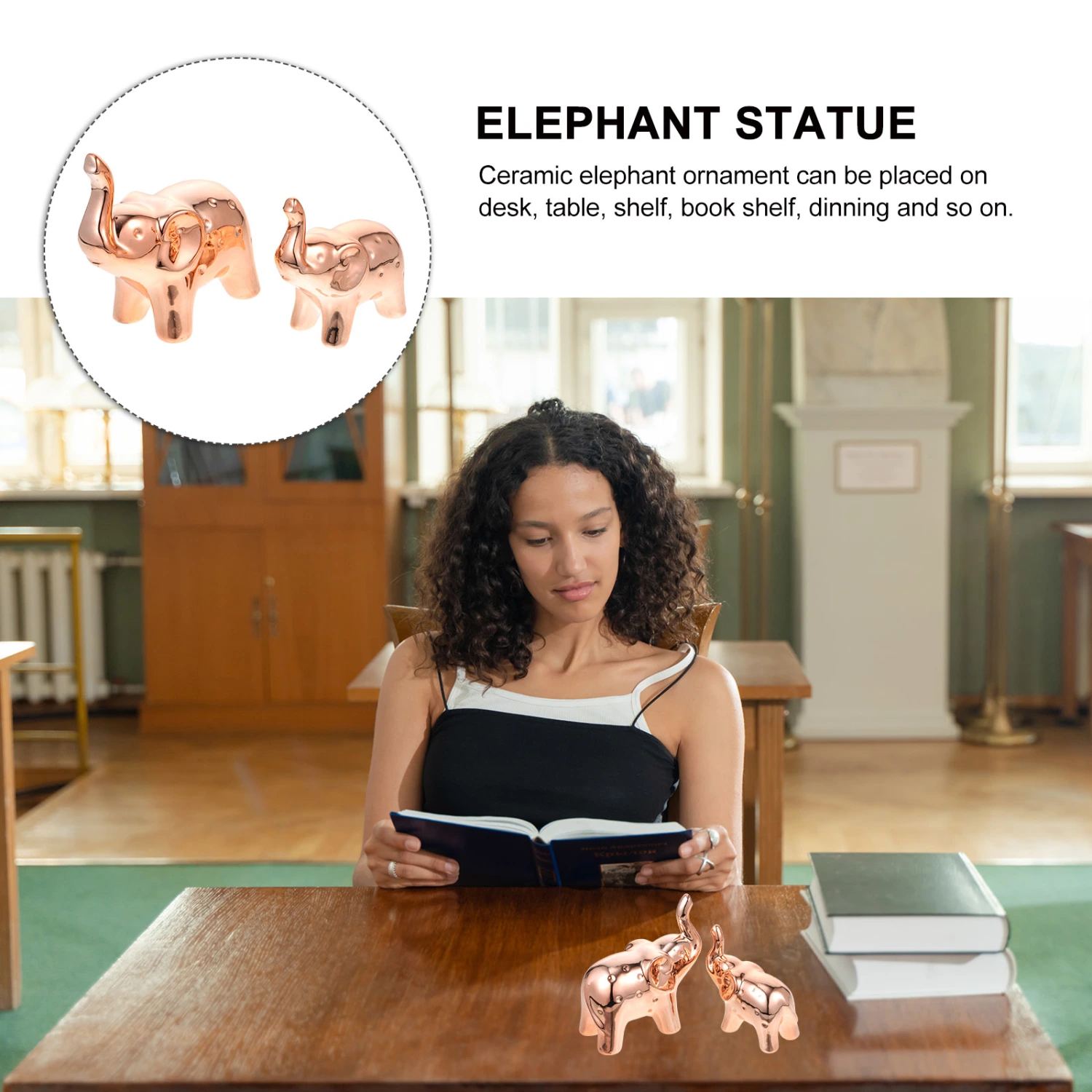 2pcs Lovely Style Ceramic Elephant Ornament Chic Ceramic Elephant Shaped Adornment For Home