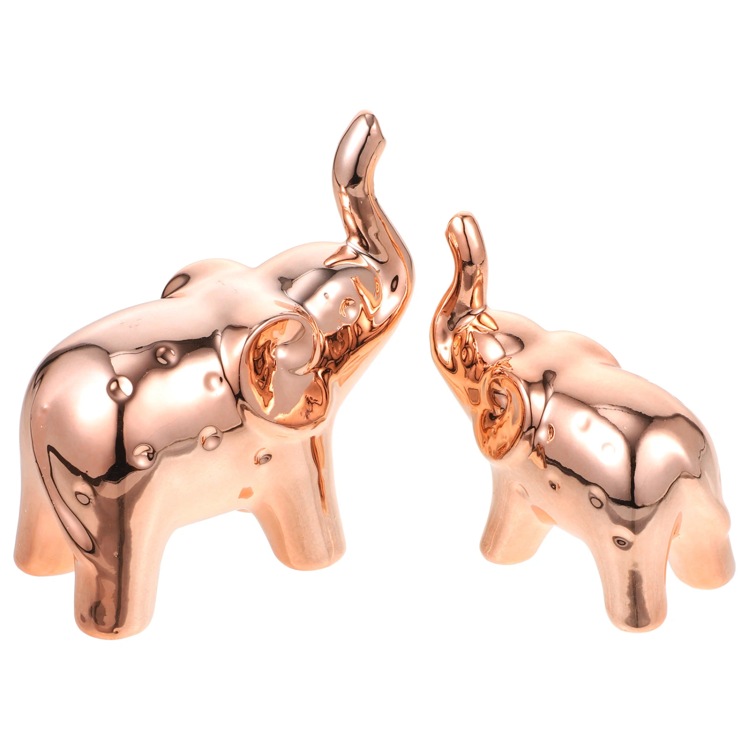 2pcs Lovely Style Ceramic Elephant Ornament Chic Ceramic Elephant Shaped Adornment For Home