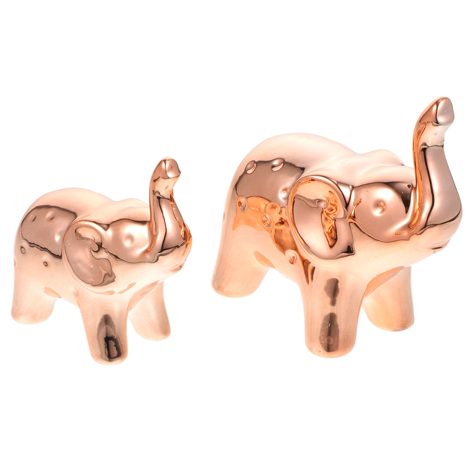 2pcs Lovely Style Ceramic Elephant Ornament Chic Ceramic Elephant Shaped Adornment For Home
