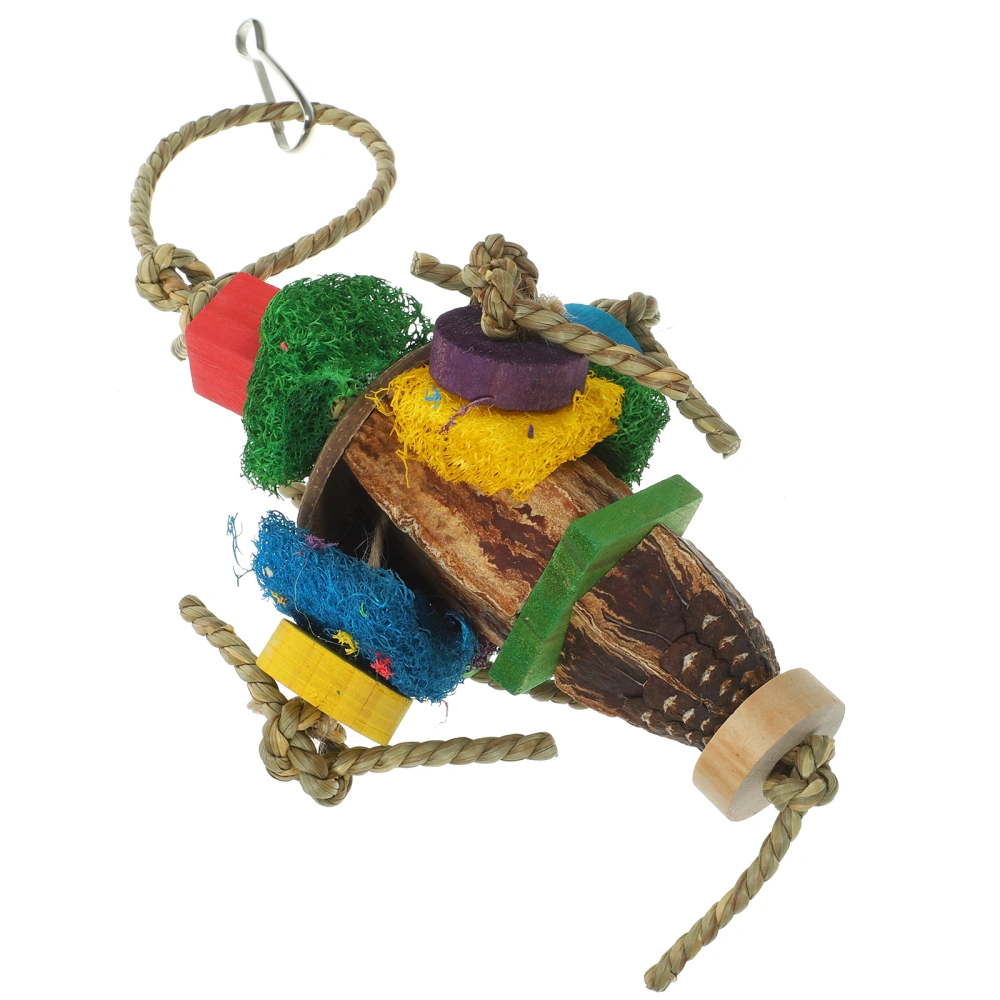 Hanging Chewing Bird Toy Hanging Parakeet Cage Toy Suspending Parrot Toy (Random Color)