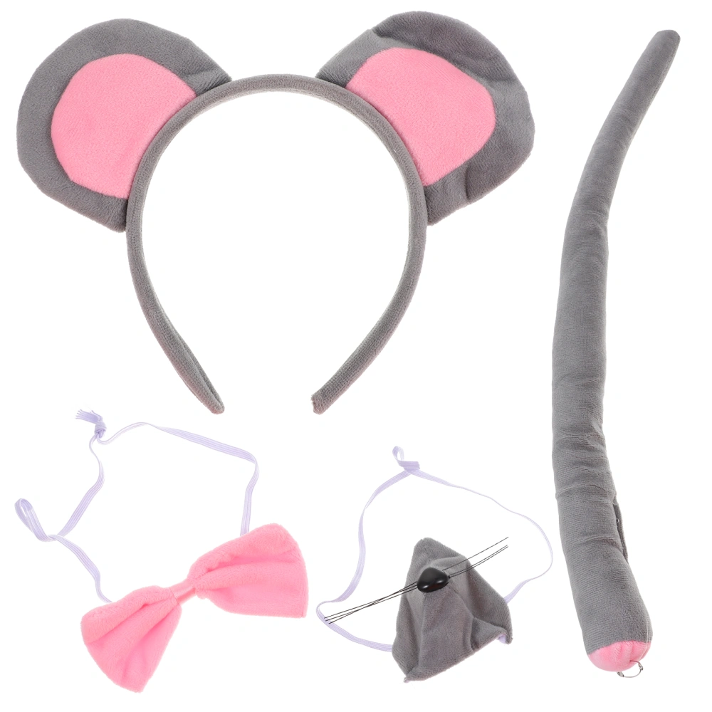 1 Set Rat Costume Mouse Costume Kit Mice Ears Headband Mouse Nose Tail Mouse Gloves Bow Tie