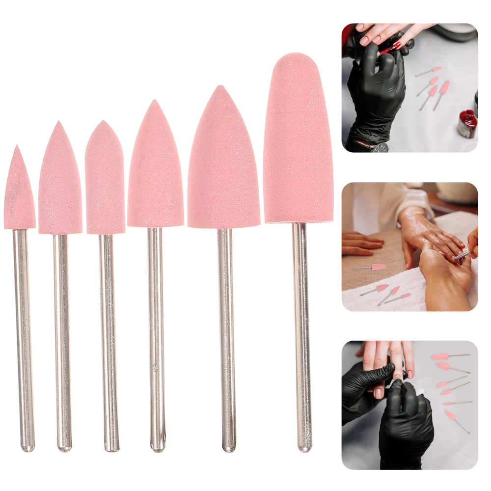 6pcs Nail Drill Bits Manicure Drill Bit Metal Nails Drill Bit Small Nail Drill Bit Women Manicure Supplies