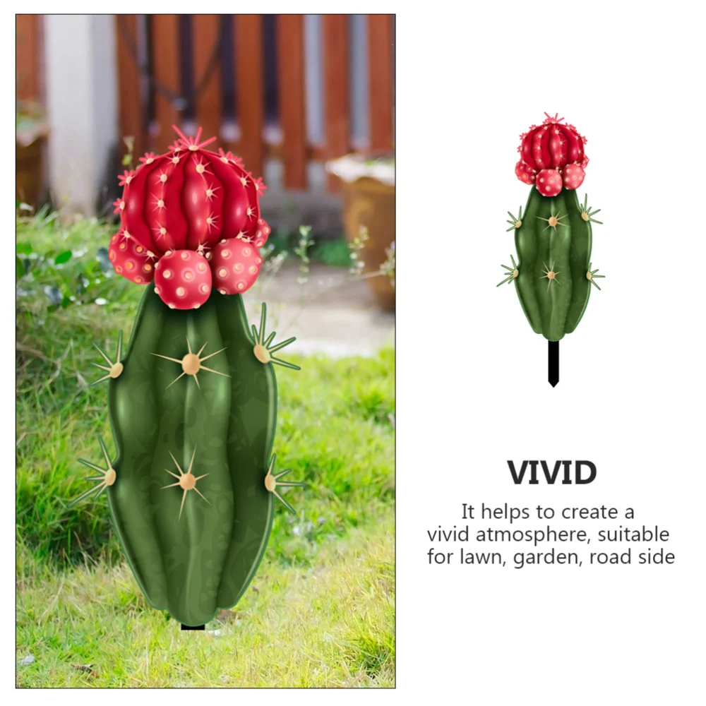 Three-dimensional Cactus Plant Garden Ground Inserted Stake Garden Stake Ornament