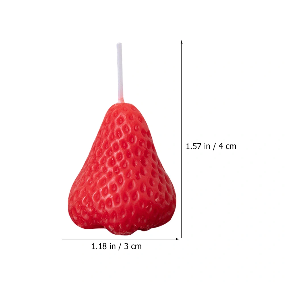4pcs Strawberry Scented Candle Festival Decorative Candle Table Photo Props