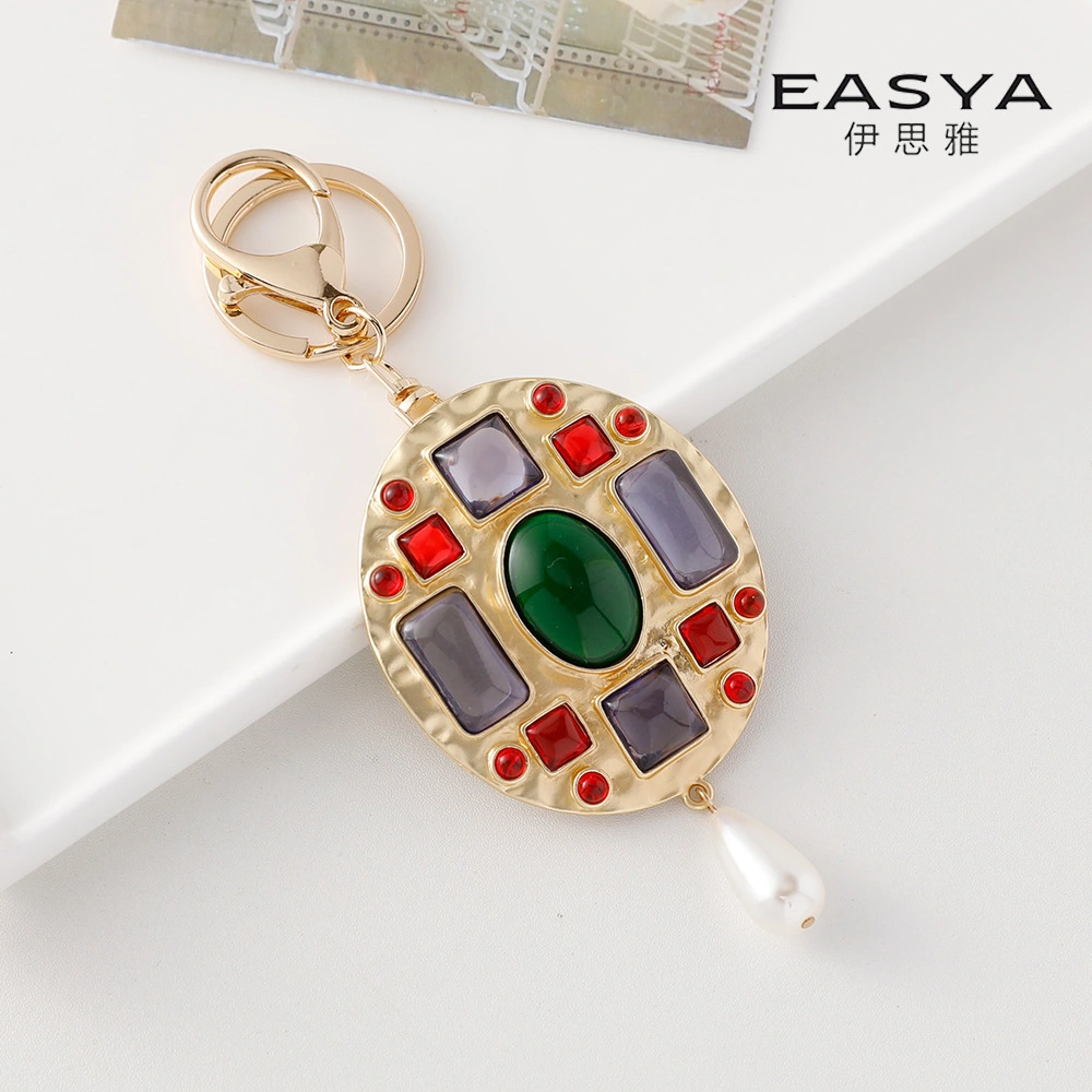 European Style Key Chain Pendant Bag Hanging Ornament Elegant Gem Decoration Keychain