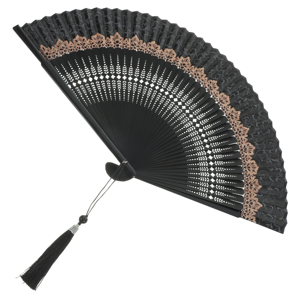 Japanese Style Folding Fan Tassel Folding Fan Stage Performance Hand Fan Party Favor