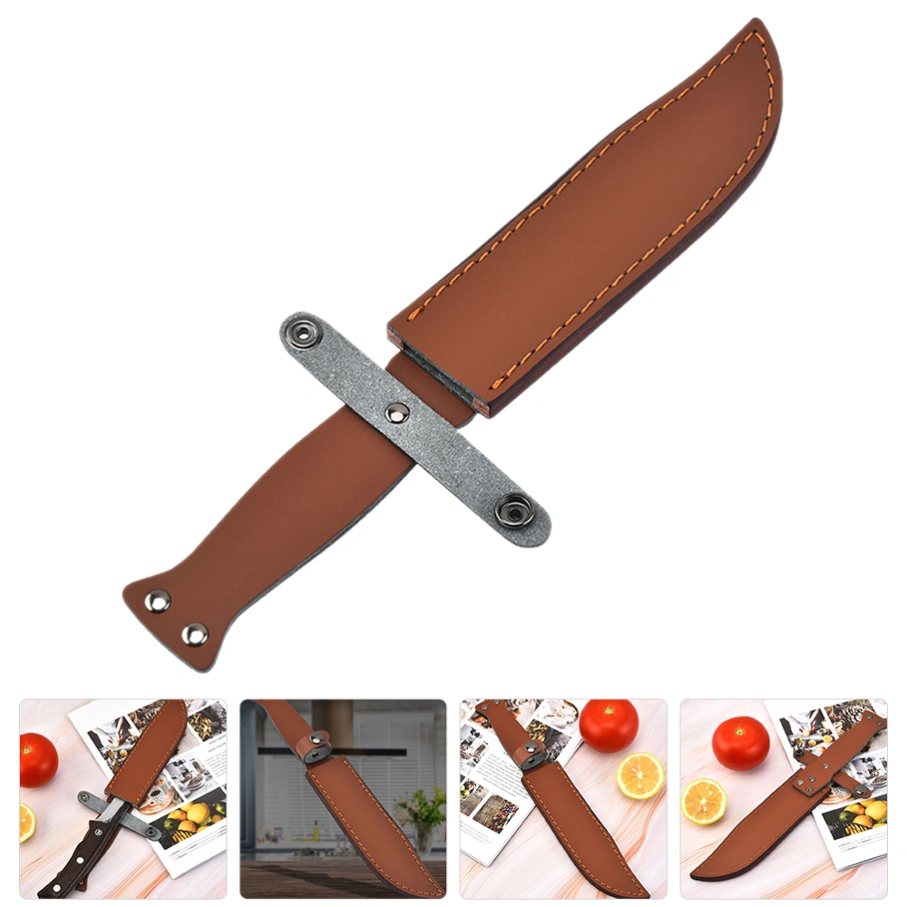 Leather Sheath Outdoor Cutter Tool Holster Belt Holder Cutter Protector Sleeve for Camping