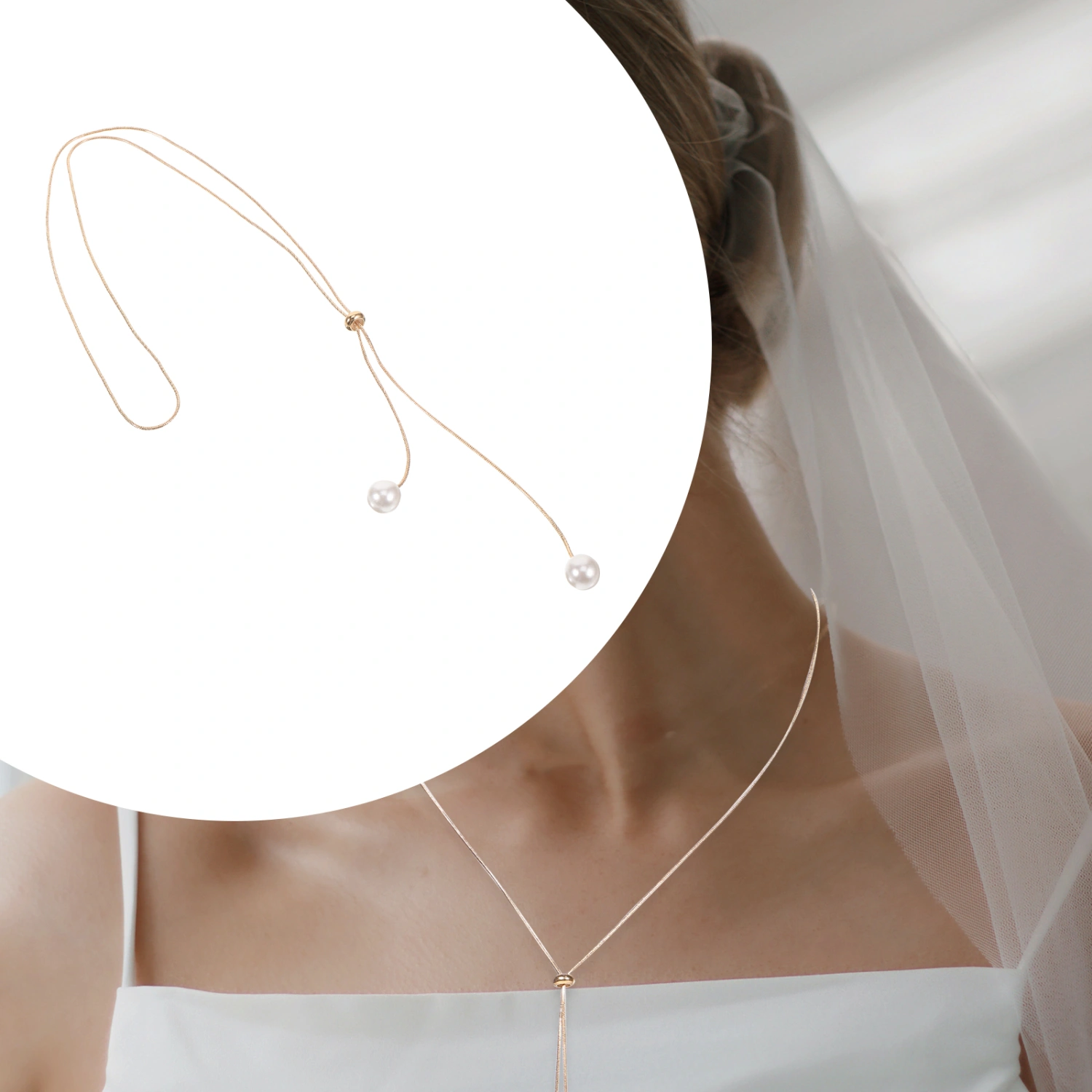 Womens Necklace Lariat Necklace Girls Adjustable Necklace Fashionable Pearl Neck Jewelry