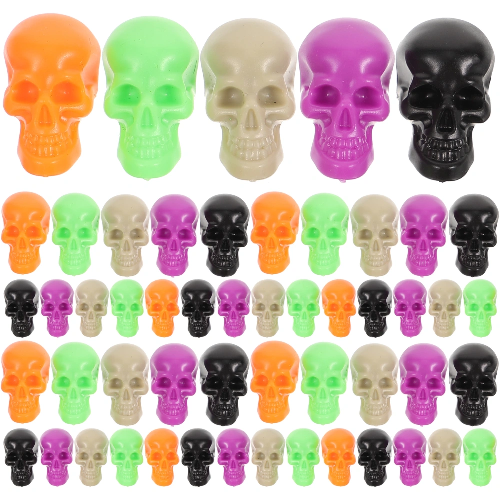 100Pcs Realistic Skeleton Skull Fake Skull Layout Props Halloween Mini Simulation Skull