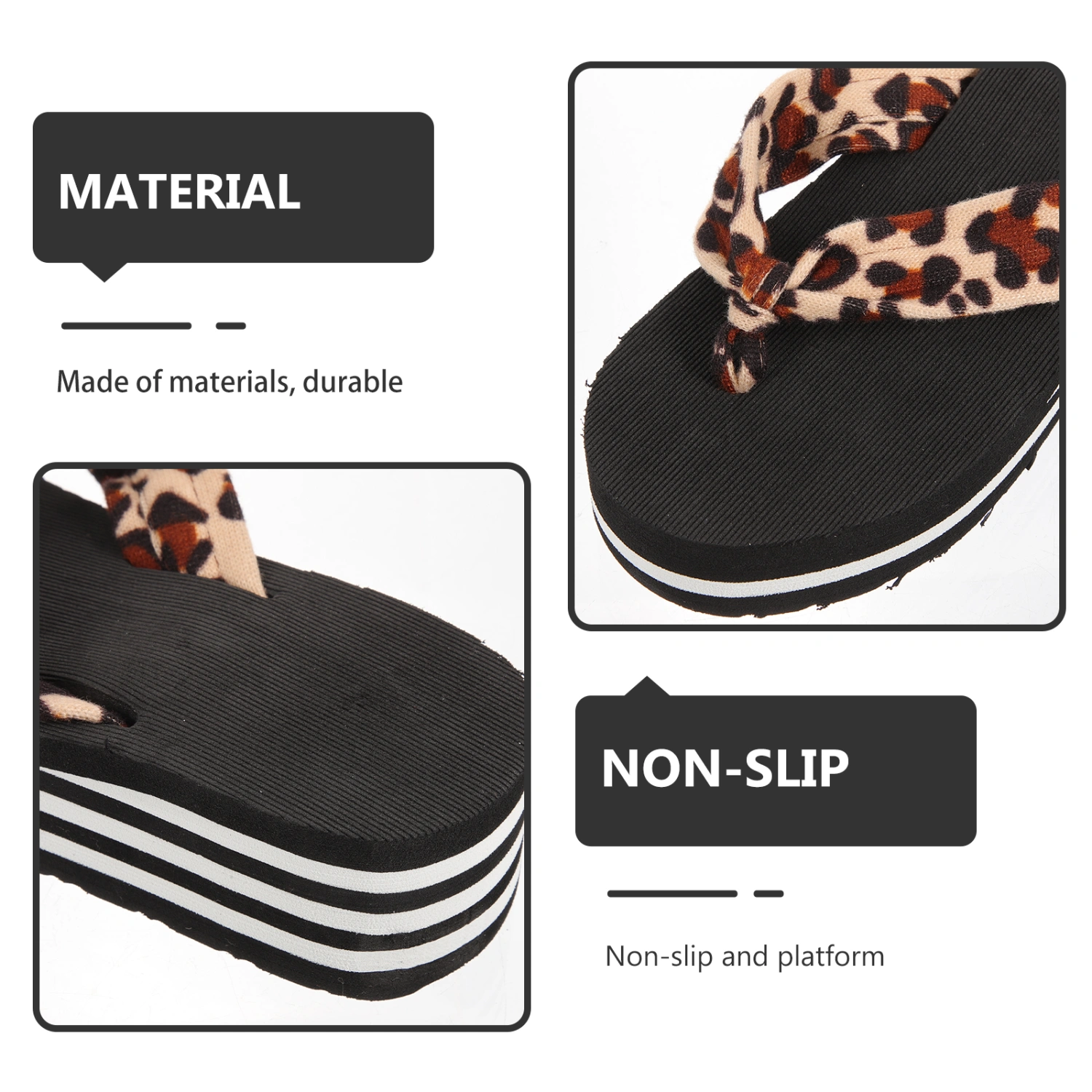1 Pair Beach Flip Flops Summer Platform Sandals Wedge Sandals Beach Sandals for Women