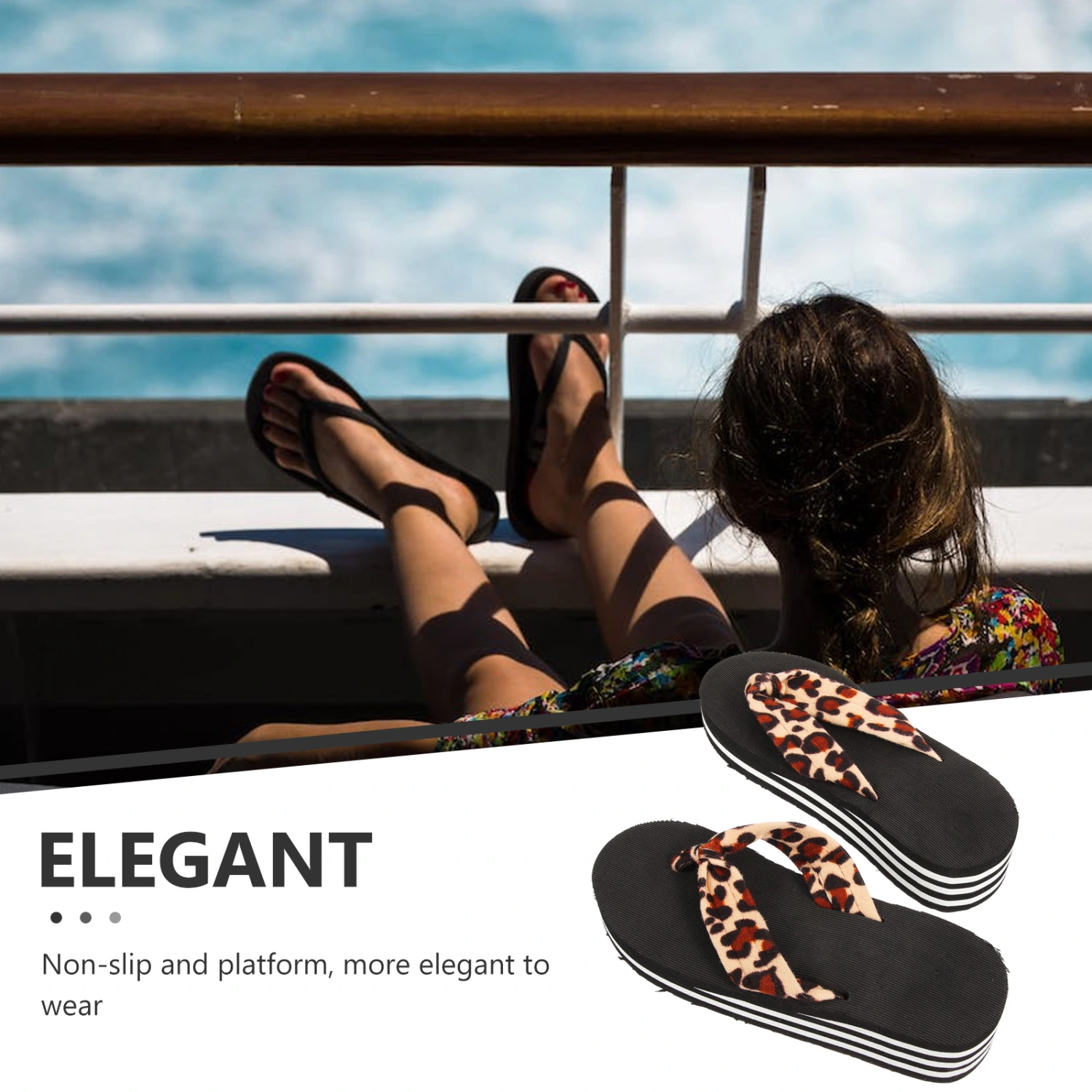 1 Pair Beach Flip Flops Summer Platform Sandals Wedge Sandals Beach Sandals for Women