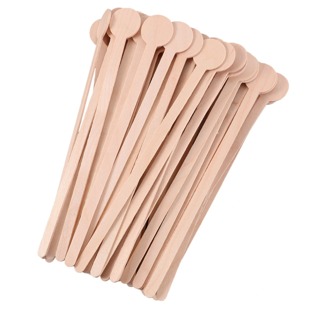 50pcs Wooden Stirring Rods Wooden Coffee Stirrer Long Handle Whisking Rod