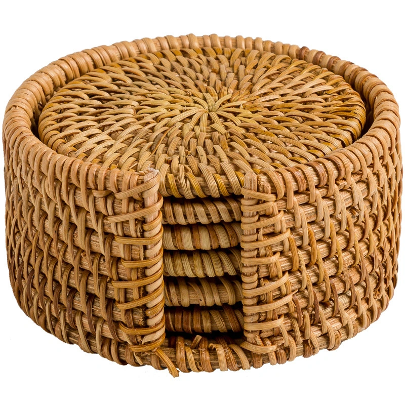 1 Set Table Placemats Rattan Placemats Woven Placemats Outdoor Coasters with Storage Holder