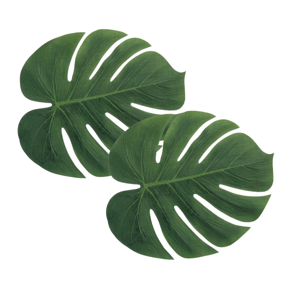 30pcs Artificial Plant Decors Desktop Vase Decorative Monstera Leaf Decor