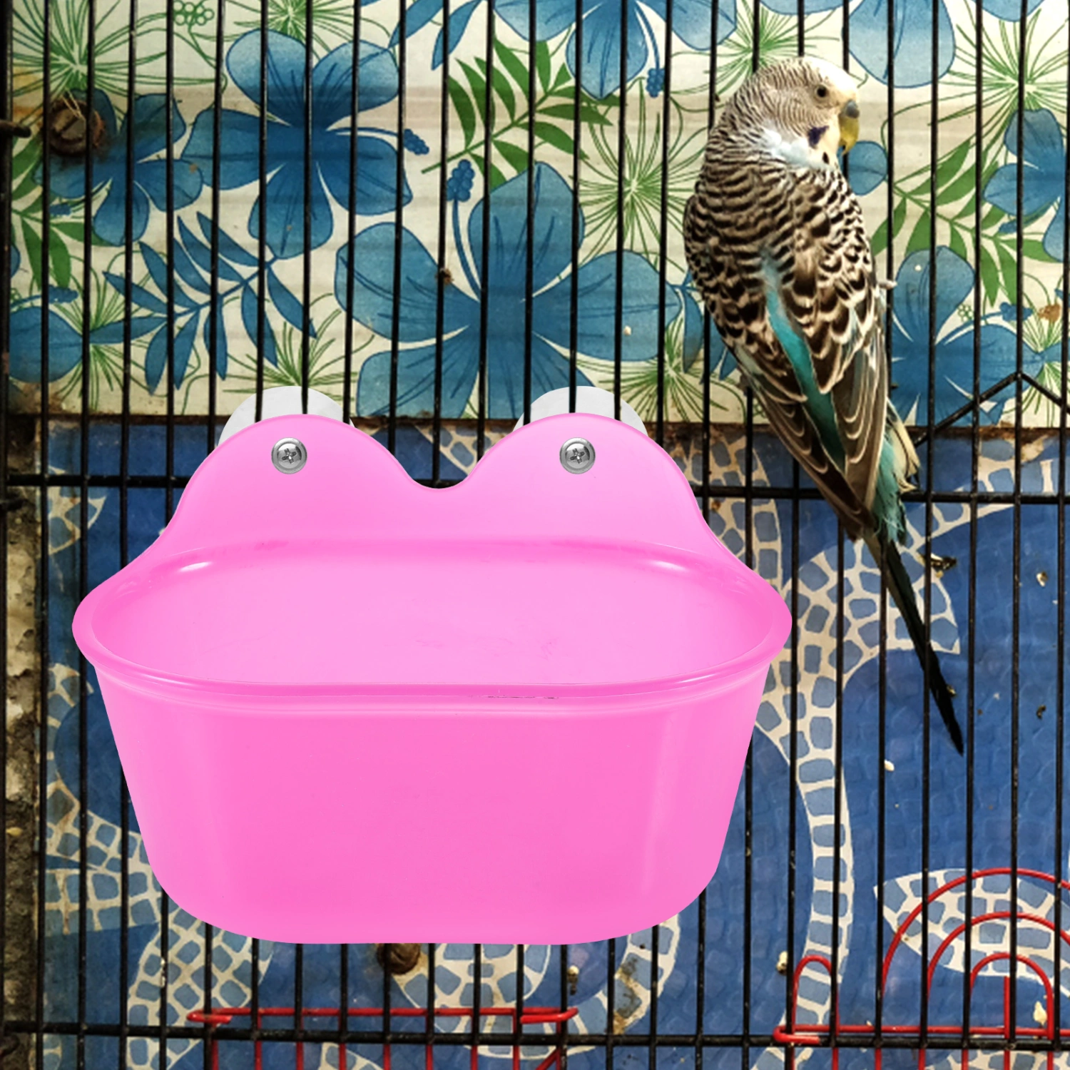 Bird Bathing Tub Multi-function Cage Parrot Bathing Tub Parakeet Birdcage Accessory