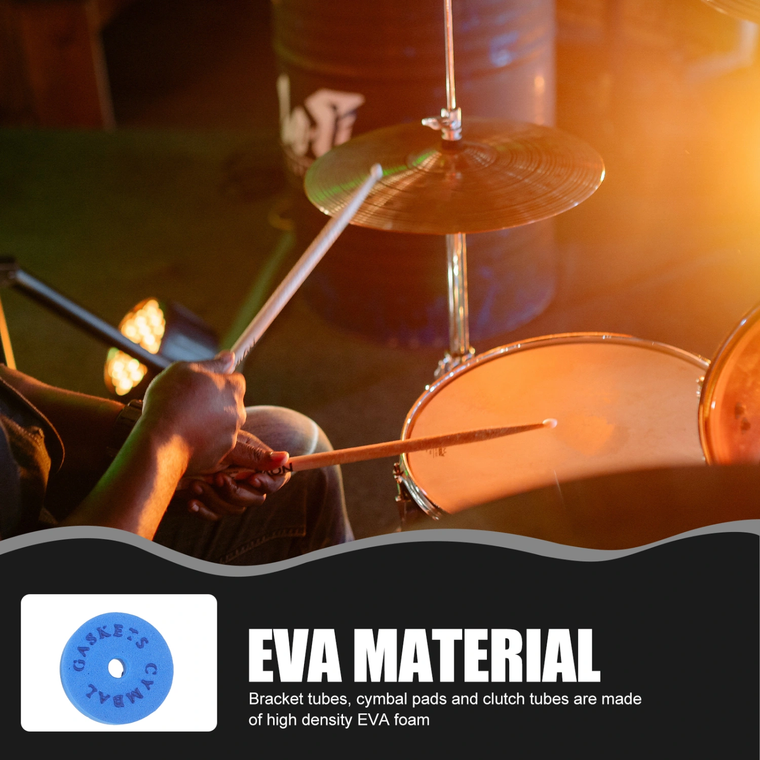 1 Set Cymbal Stand Tube Drum Accessories EVA Cotton Pad Drum Set Fitting