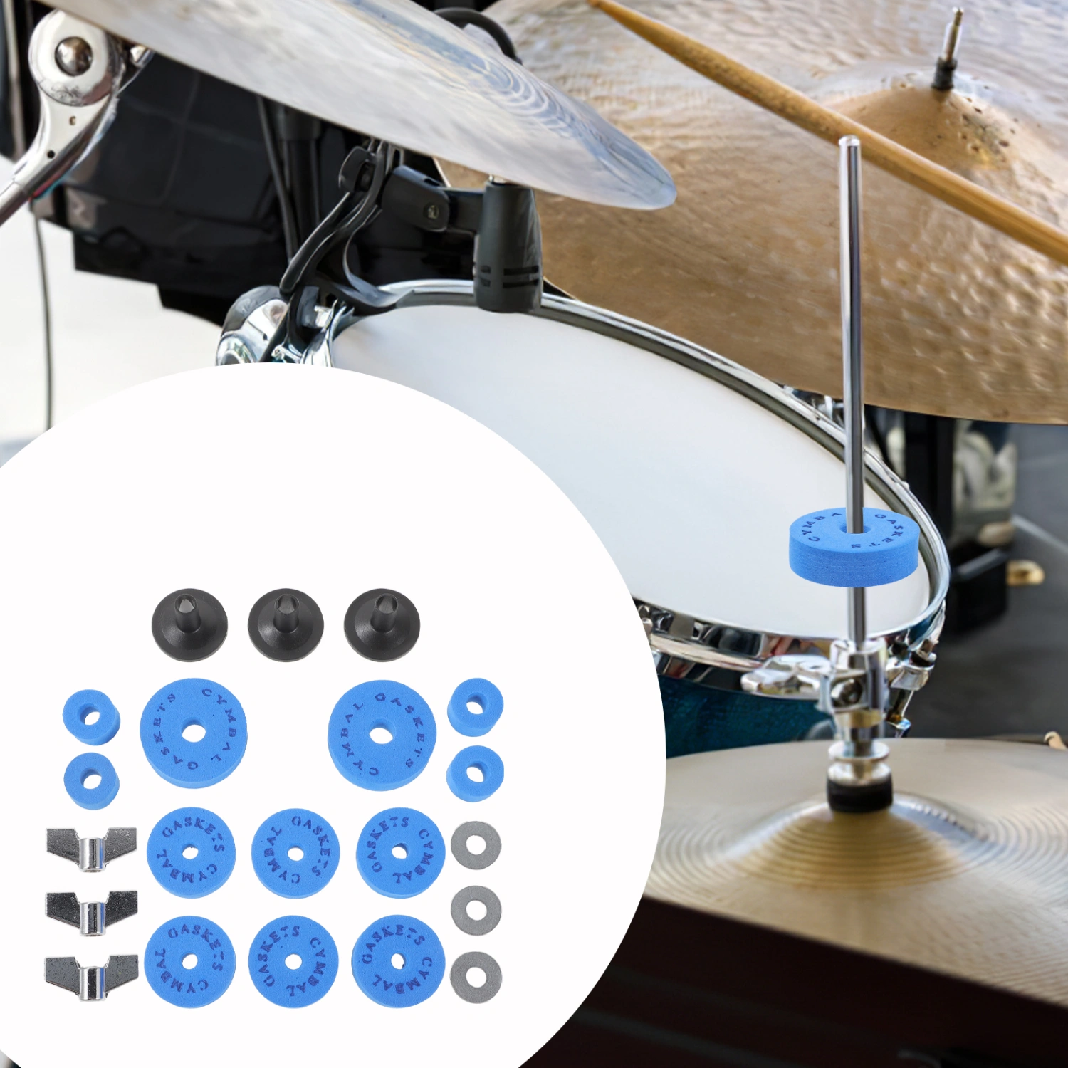1 Set Cymbal Stand Tube Drum Accessories EVA Cotton Pad Drum Set Fitting