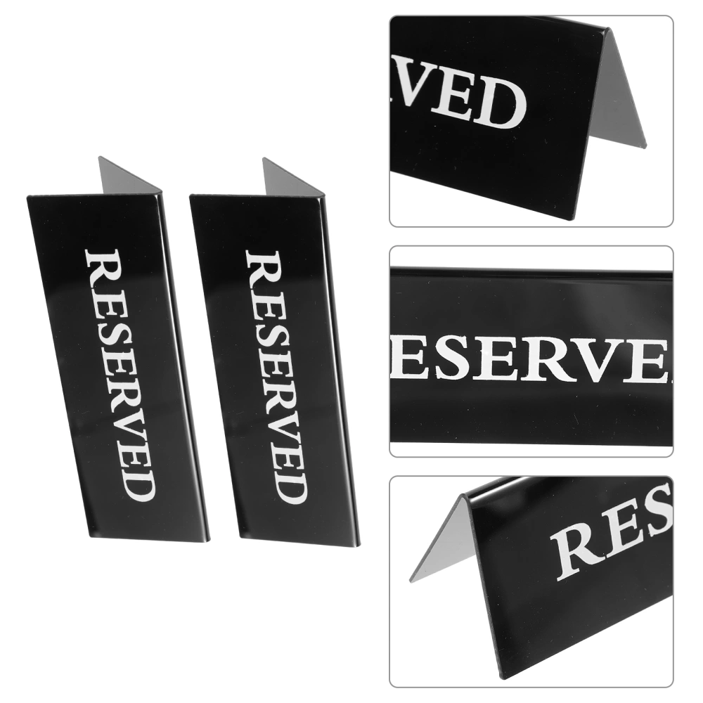 2Pcs Reusable Sign Restaurant V Shaped Reserved Sign Decorative Table Reserved