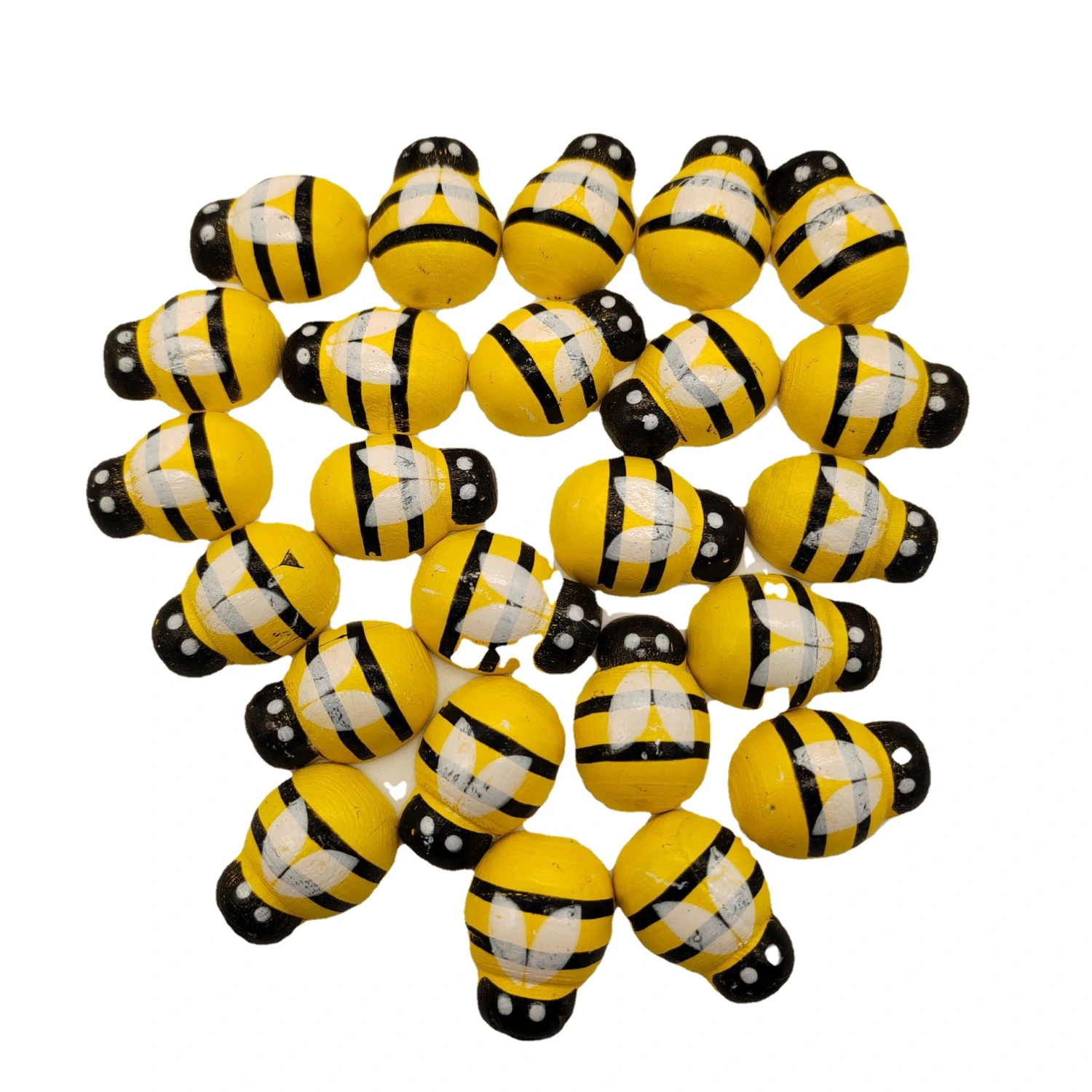 24pcs Bee Ornaments Wooden Bee Crafts Bee Hanging Decorations DIY Crafts Bee Decors