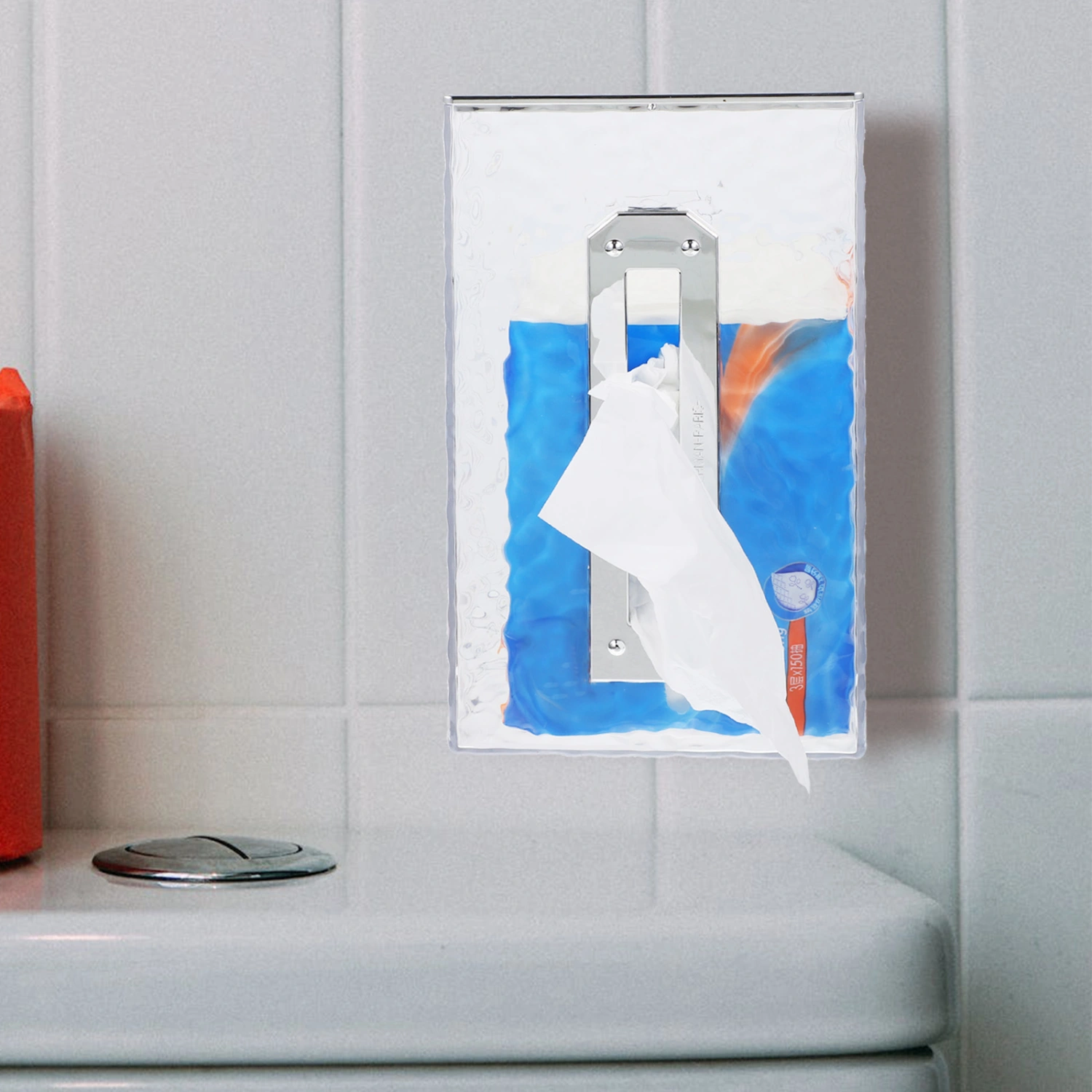 Bathroom Punch Free Toilet Paper Holder Transparent Paper Towel Dispenser Wall Mount Paper Holder