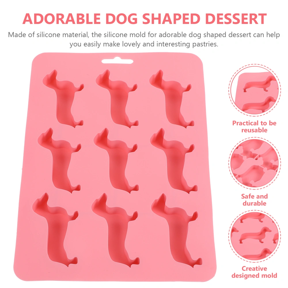 2pcs Food-grade Silicone Mold For Making Chocolate Ice Cube Cute Dog Pattern Chocolate Mold Easy Demould