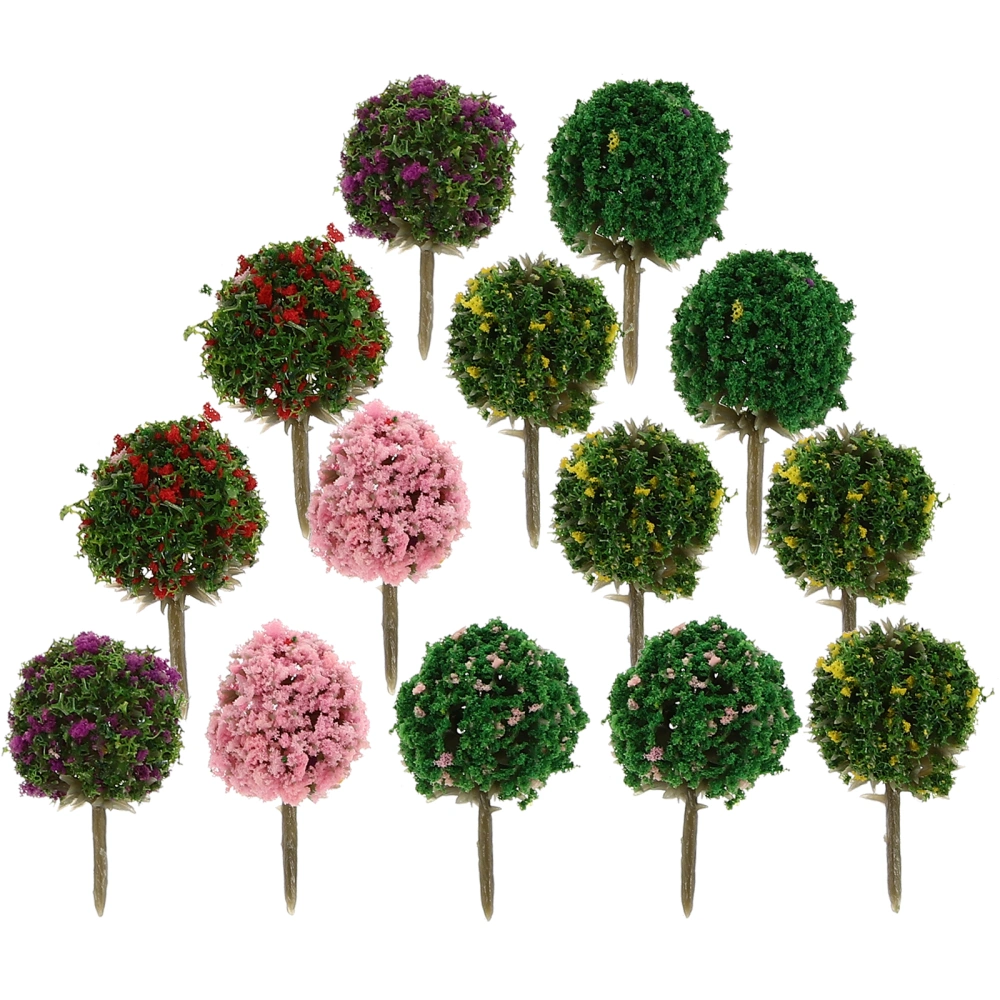 28pcs Miniature Trees Model  Mini Trees Model Scenery Supplies Miniature Accessories for DIY