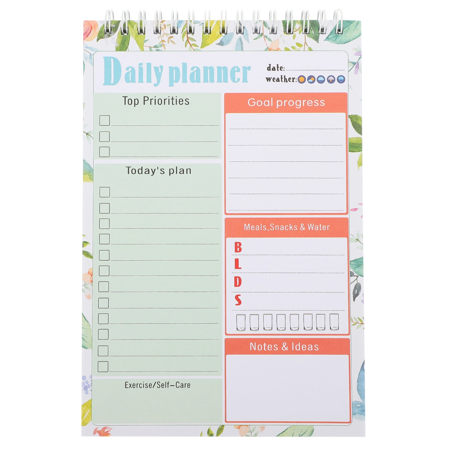 Daily Planner Notepad Spiral Binding Undated Planner Schedule Planner To Do List Planner