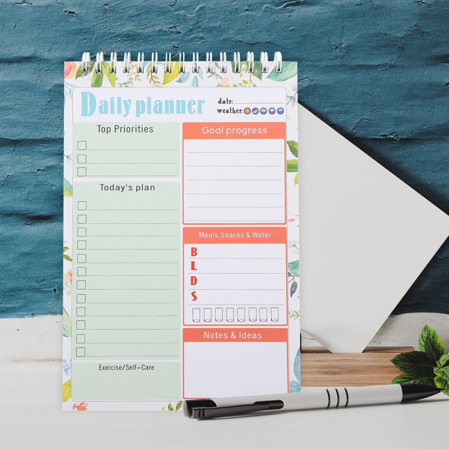 Daily Planner Notepad Spiral Binding Undated Planner Schedule Planner To Do List Planner